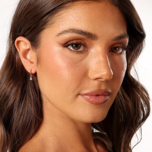 Adley Hoop Rhinestone Earrings - Gold