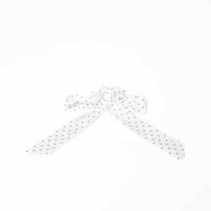Cass Bow Scrunchie - White