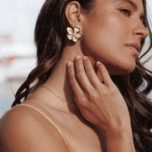 Gisella Flower Earrings - Gold