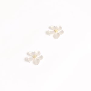 Gisella Flower Earrings - White