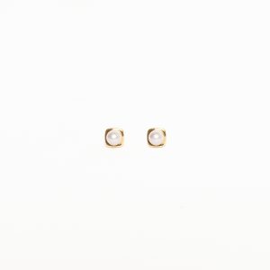 Helene Stud Earrings - Gold/Pearl