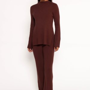 Adrienne Knit Pant - Chocolate
