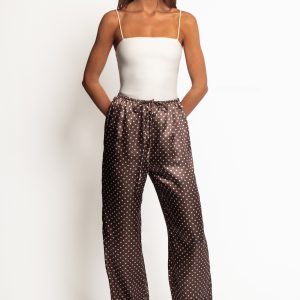 Alima Pants - Brown Polka Dot