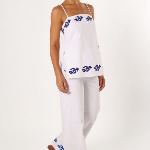 Amalia Pant - White Blue