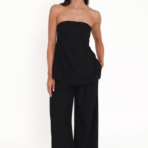 Arles Wide Leg Pants - Black