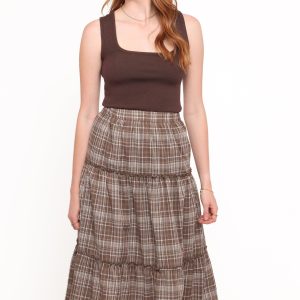Campbell Tiered Maxi Skirt - Juno Check