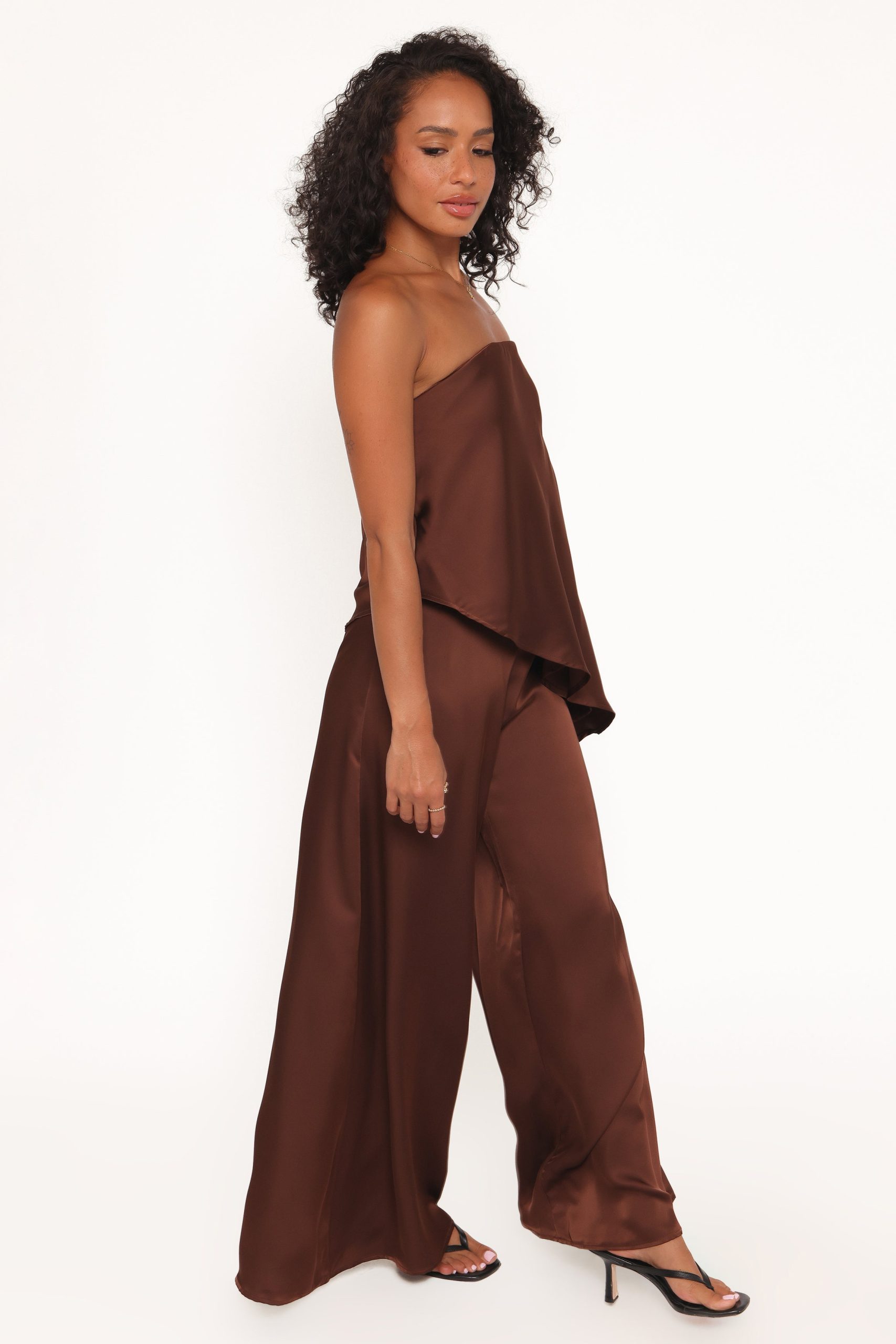Charmer Wide Leg Pant - Dark Brown