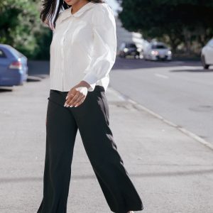 Clark Crepe Wide Leg Pant - Black