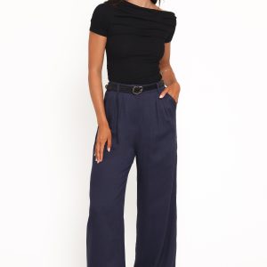 Dean Linen Pants - Navy
