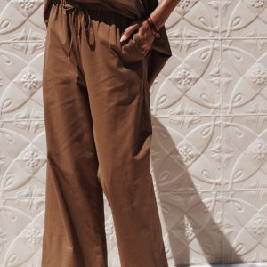 Ember Cotton Pants - Brown