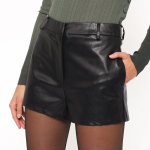 Fable Leather Shorts - Black