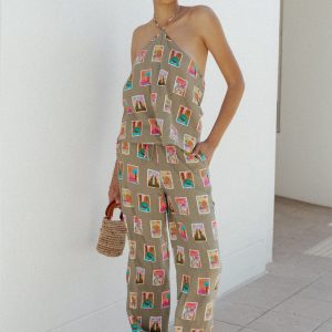 Hana Pants - Olive Print