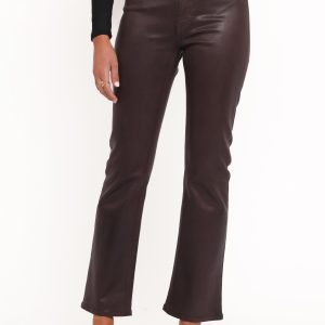 Kalindi Coated Cropped Bootcut Jean - Espresso