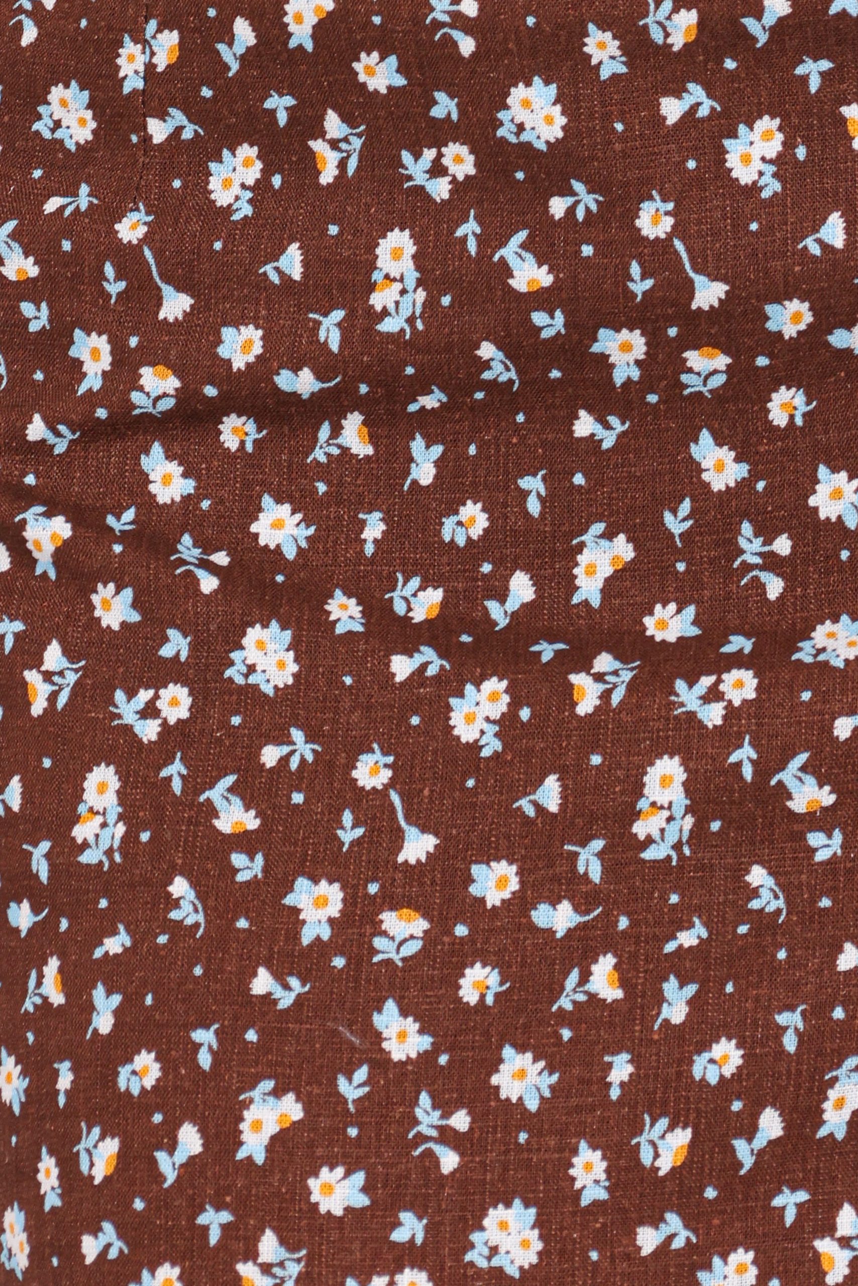 Madison Linen Column Skirt - Brown Floral - Image 7