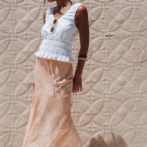 Marissa Maxi Skirt - Peach Floral