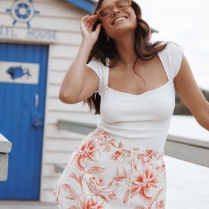 Maxima Mini Skirt - Red Floral