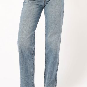 Nathan High Rise Relaxed Straight Jean - Medium Denim