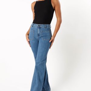 Nico Wide Leg Jean - Dark Blue