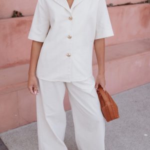 Odelia Denim Pant - Off White