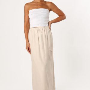 Picilo Long Midi Skirt - Stone