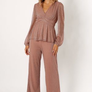Ramona Wide Leg Pants - Rose
