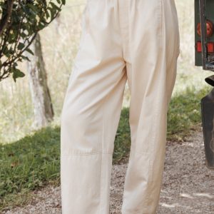 Sasha Cropped Barrel Jean - Ecru