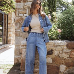 Sophie Cropped Barrel Jean - Medium Wash