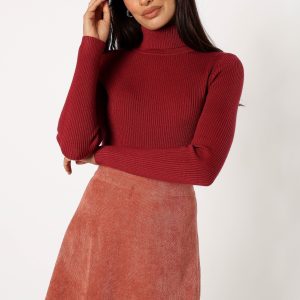 Tammy Cord Skirt - Brick