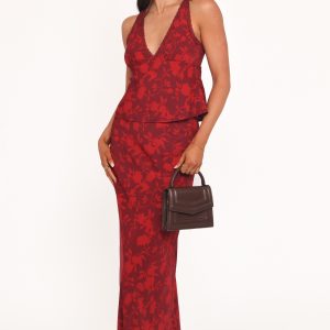 Velman Skirt - Burgundy Floral