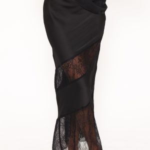Winona Lace Maxi Skirt - Black