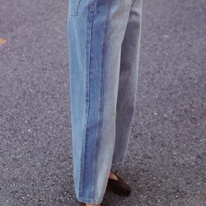Yuri Wide Leg Jeans - Two Tone Blue