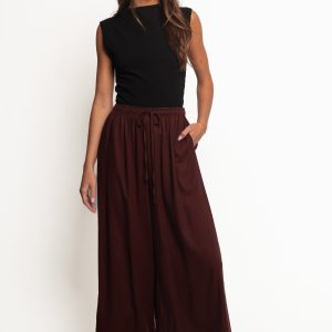 Zane Tie Waist Pant - Chocolate
