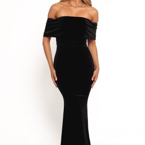 Adair Off Shoulder Maxi Dress - Black