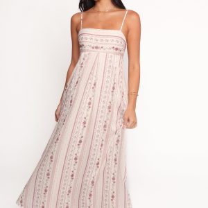 Amaris Maxi Dress - Ivory Mauve Floral