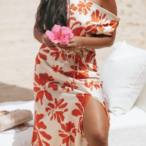 Ana Midi Dress - Red Floral