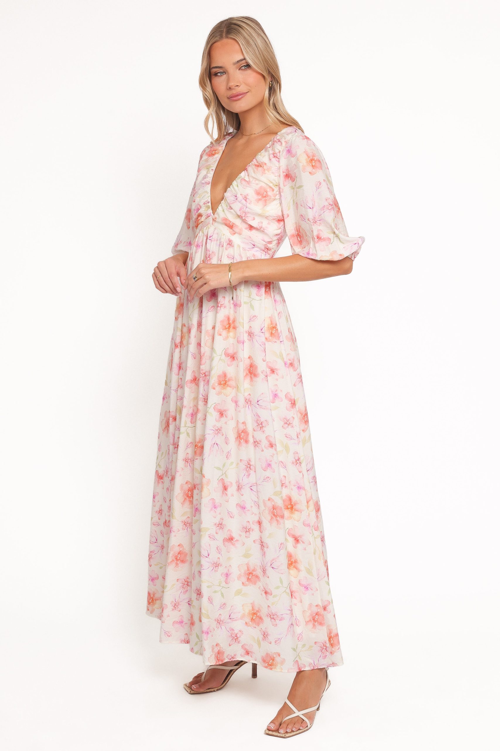 Andara Maxi Dress - White Floral - Image 3