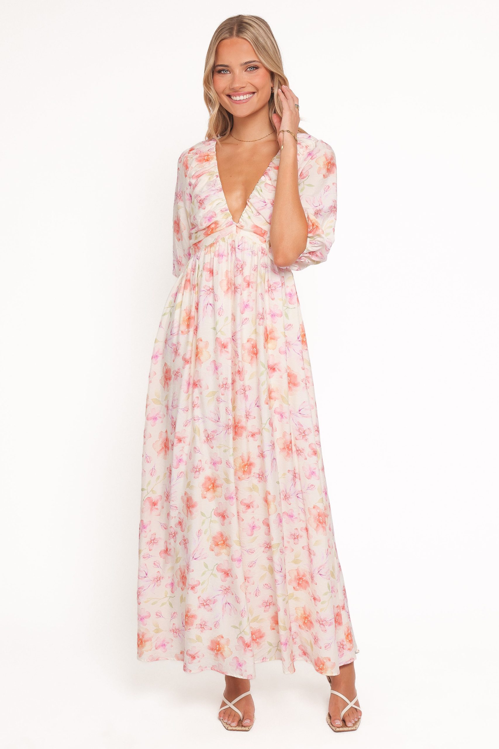 Andara Maxi Dress - White Floral