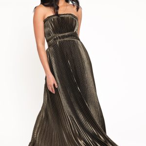 Angelique Strapless Maxi Dress - Olive