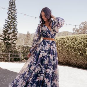 Anisa Maxi Dress - Navy Floral