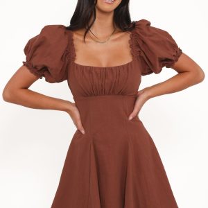Anora Mini Dress - Cognac