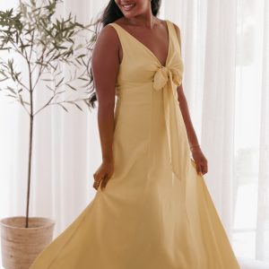 Archer Midi Dress - Butter Yellow
