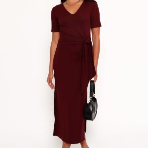 Asha Midi Dress - Wine