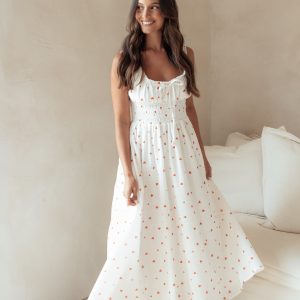 Auguste Midi Dress - Ditsy Heart