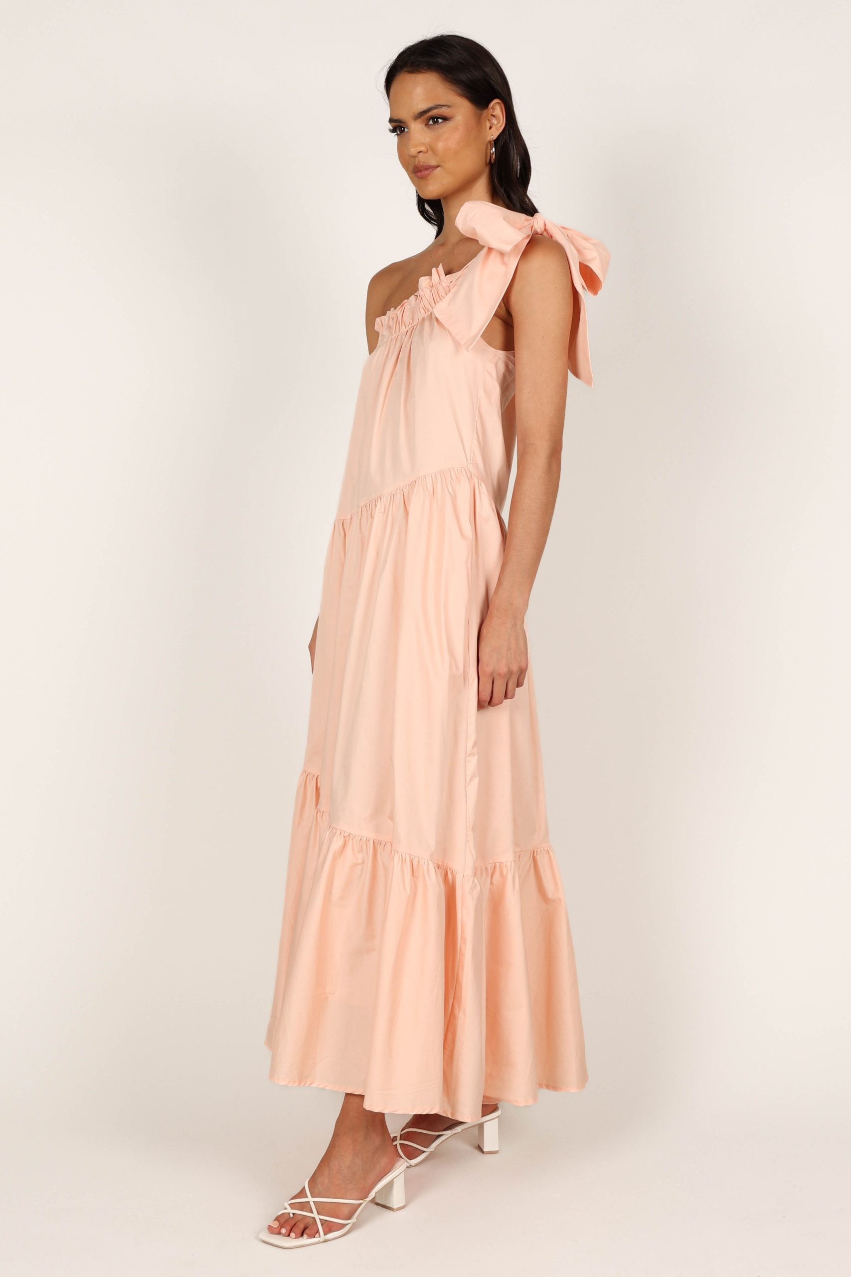Ava One Shoulder Maxi Dress - Peach - Image 7