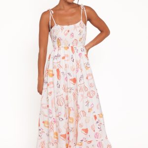 Bairbre Maxi Dress - Pink Beach Print