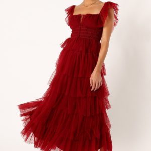 Belle Maxi Dress - Burgundy