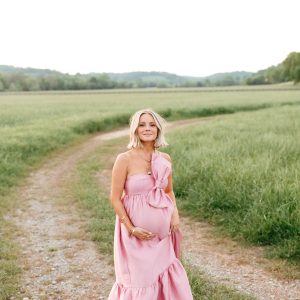 Betina Bow Front Maxi Dress - Dusty Rose