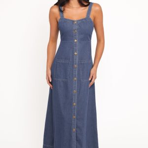 Bettie Midi Dress - Mid Blue Denim