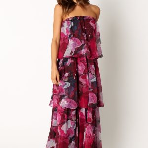 Bloom Strapless Maxi Dress - Purple Floral