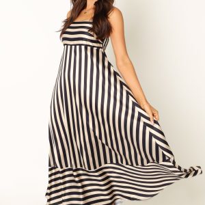 Brea Maxi Dress - Black Stripe